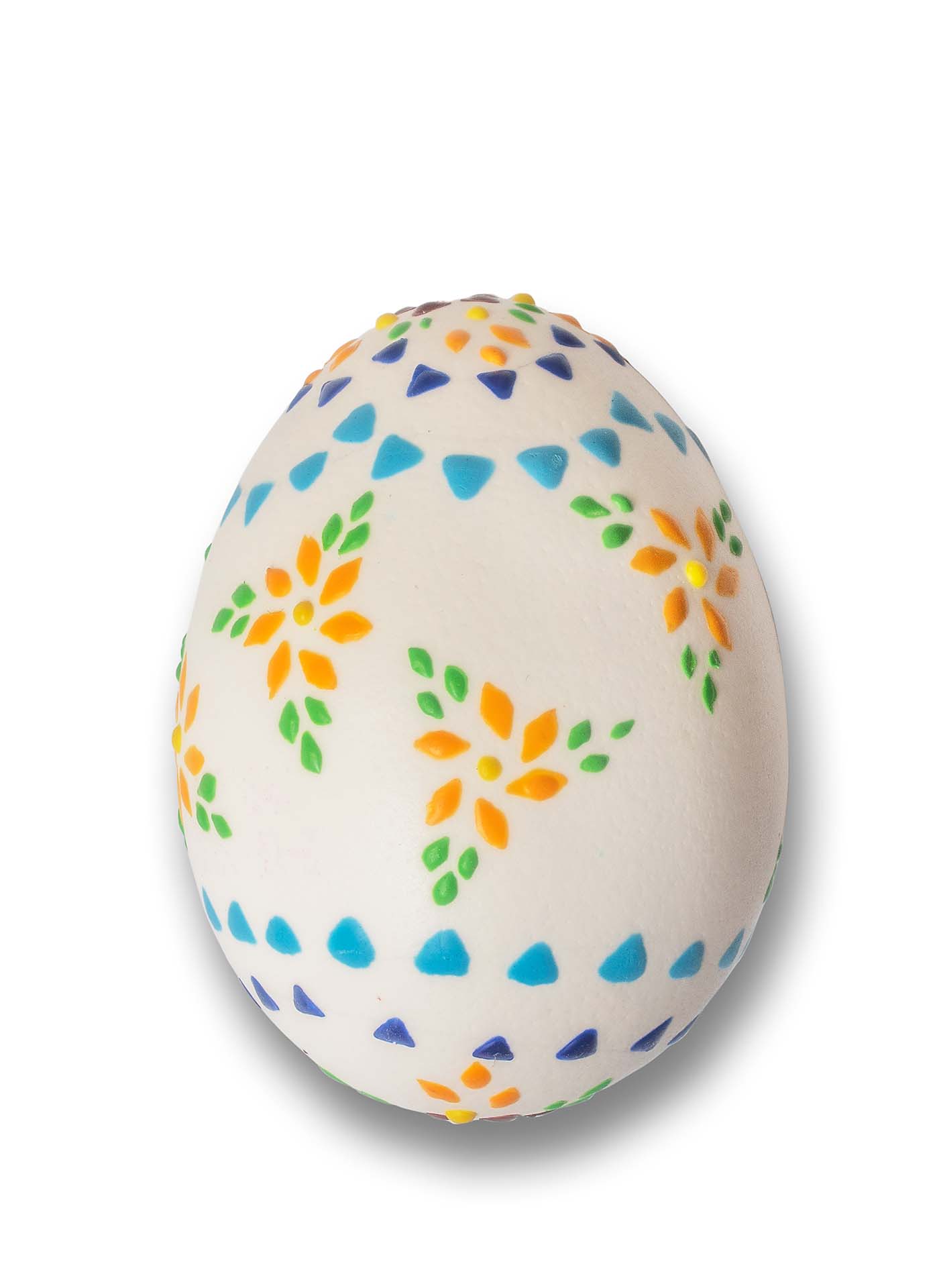 Osterei - Bossiertechnik weiß - florales Muster 1