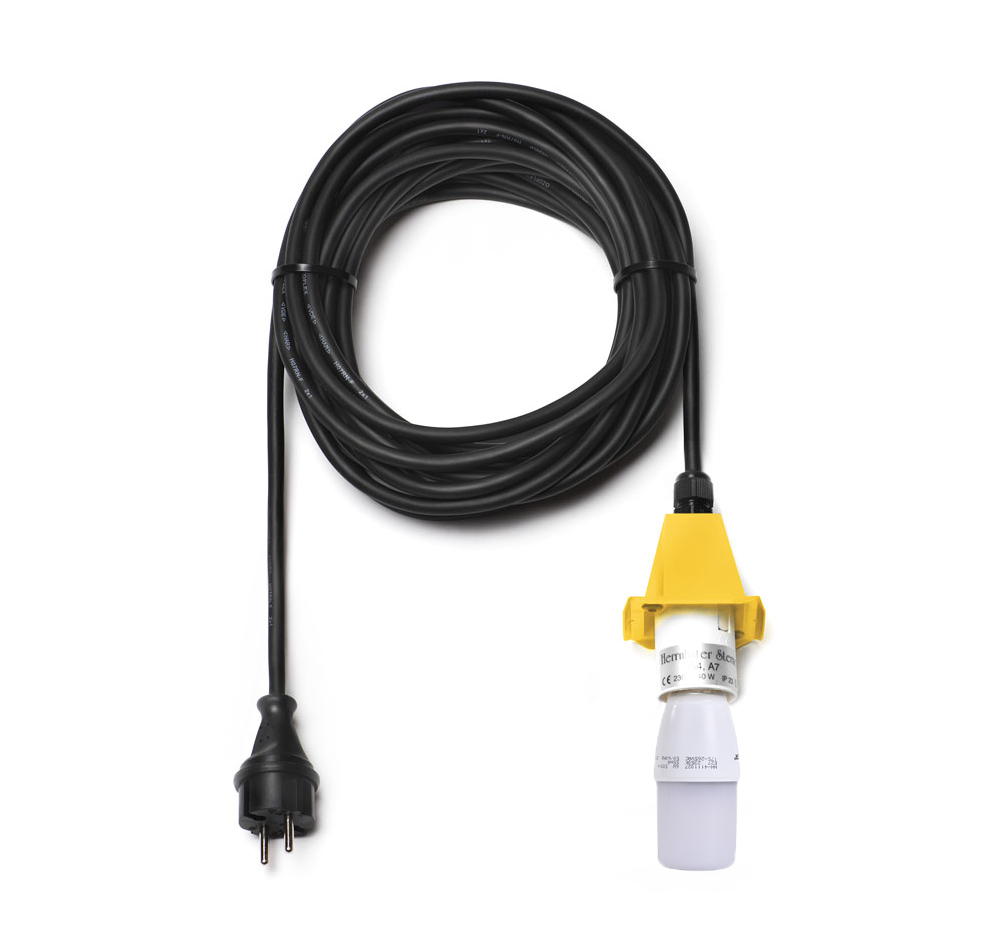 10 m Kabel für gelbe Herrnhuter Sterne aus Kunststoff (A4/A7) inkl. LED