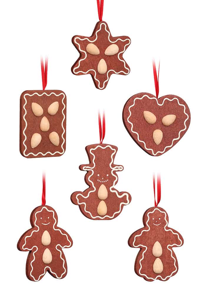 Baumbehang Lebkuchen braun - 6 Stück