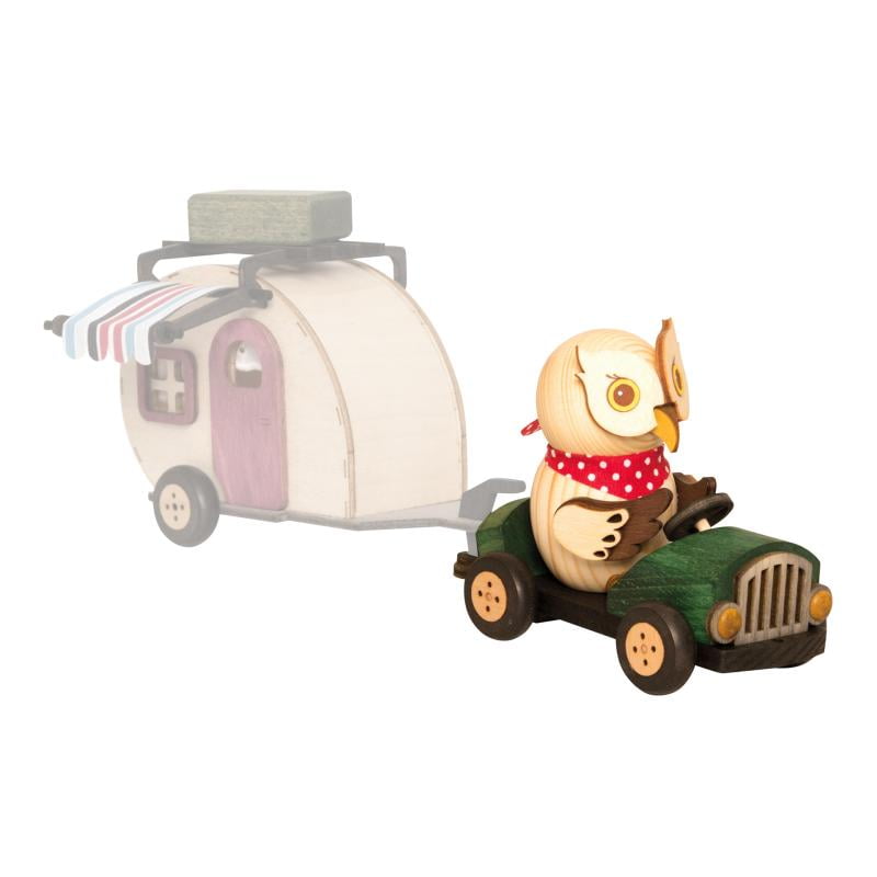 Mini Eule im roten Flitzer