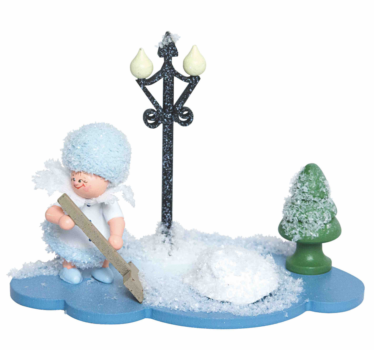 Schneeflöckchen auf Wolke mit Schneeschippe - Auslaufartikel