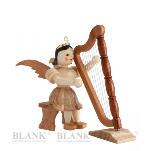 Blank - Kurzrockengel natur mit Harfe sitzend