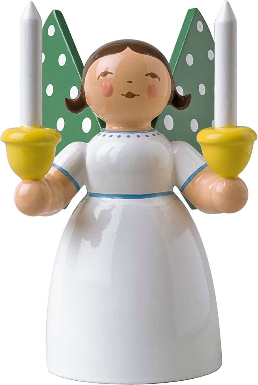 Lichterengel, weiß, Größe 2 - braunes Haar