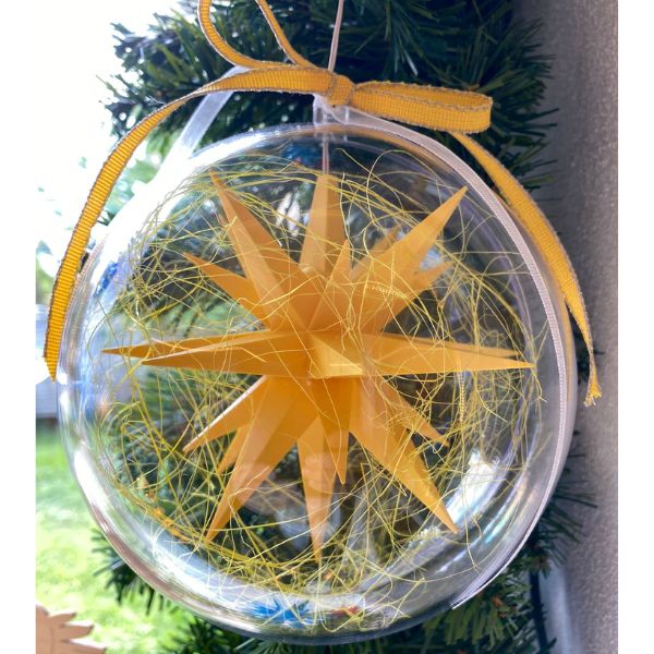 Original Herrnhuter Stern in Kugel - gelb