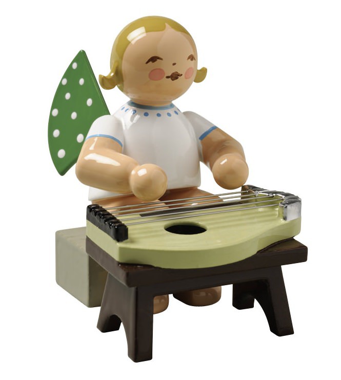 Engel mit Zither sitzend