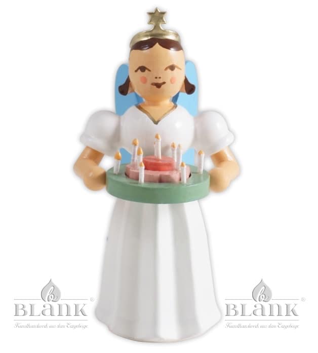 Blank - Faltenlangrockengel farbig mit Festtagskranz