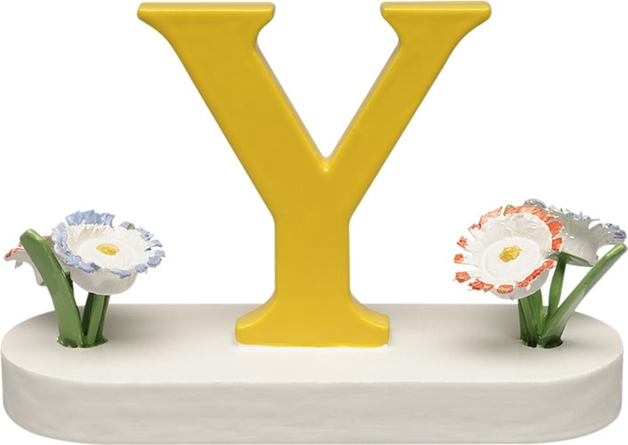 Buchstabe Y, mit Blume