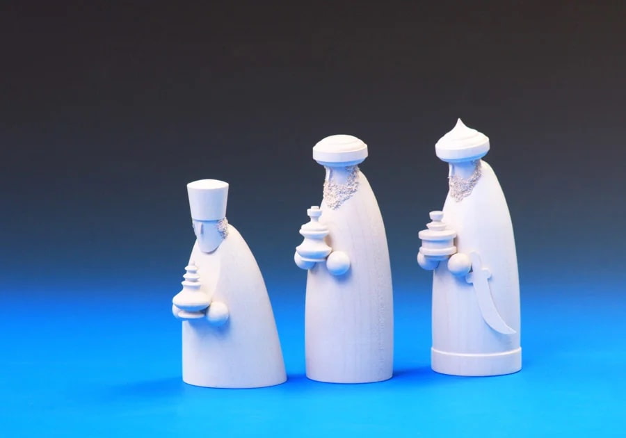 Die 3 Weisen 3-teilig, weiß lackiert