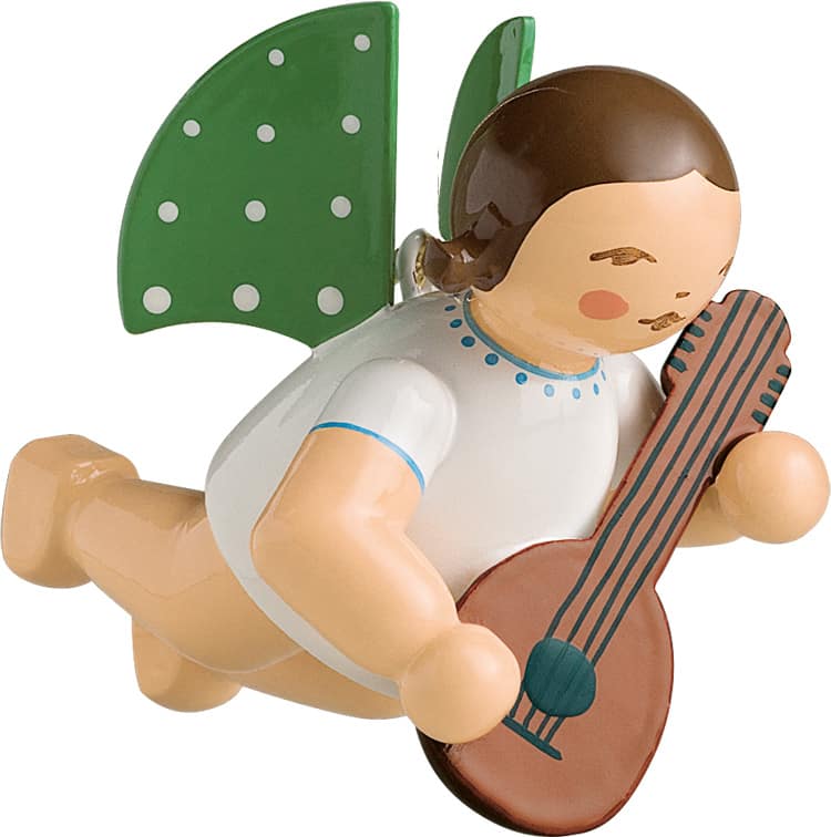 Engel mit Mandoline, schwebend