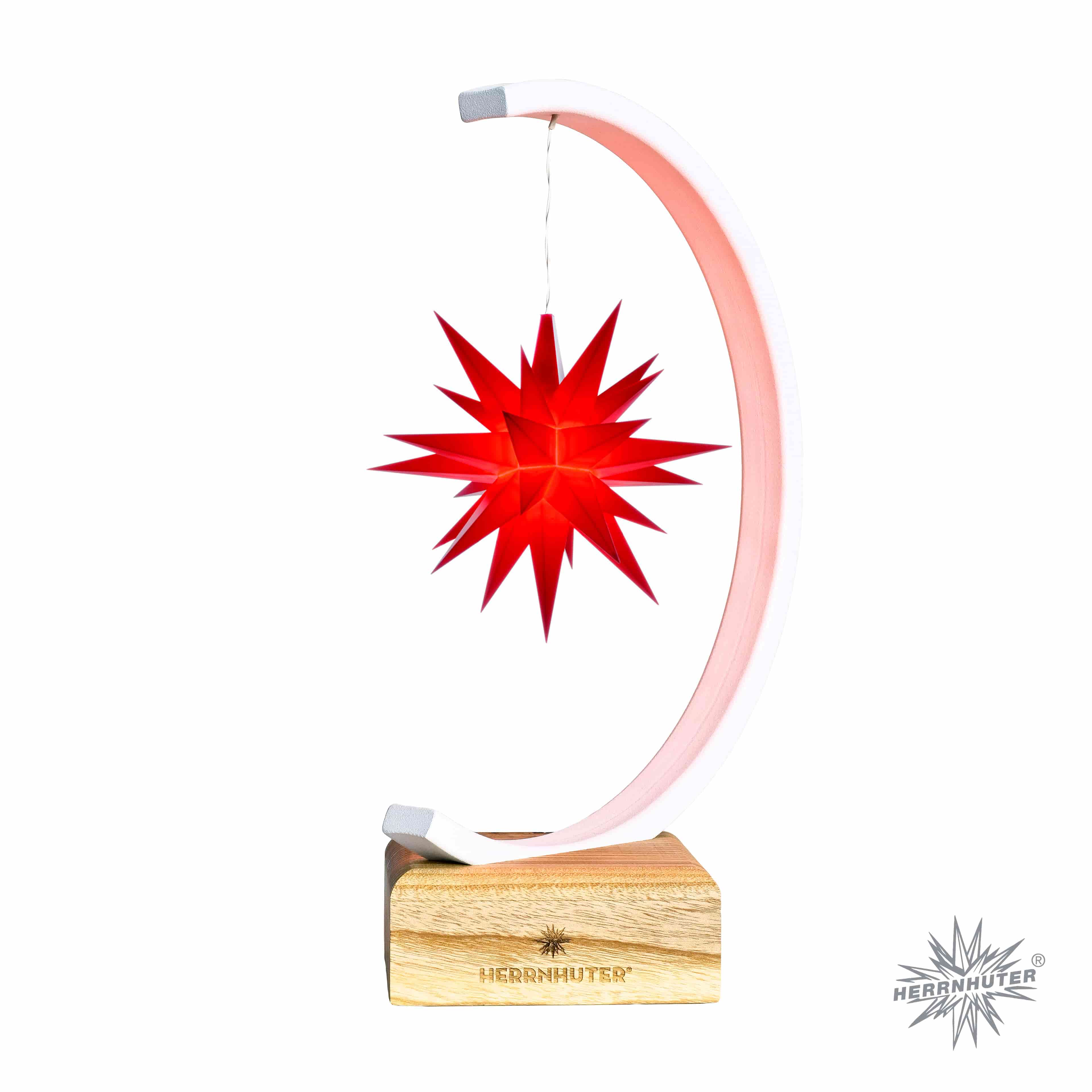 Original Herrnhuter Metallbogen weiß - A1e rot