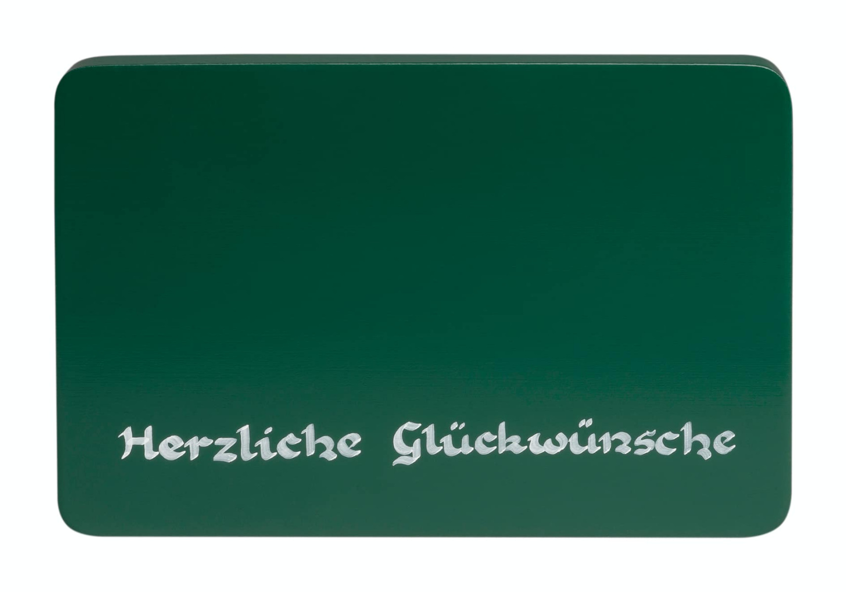 Beschriftete Sockelplatte, grün, "Herzliche Glückwünsche"