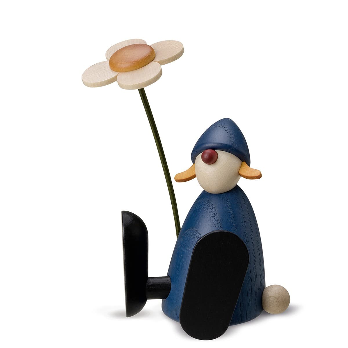 Lotta mit Blume, sitzend, blau