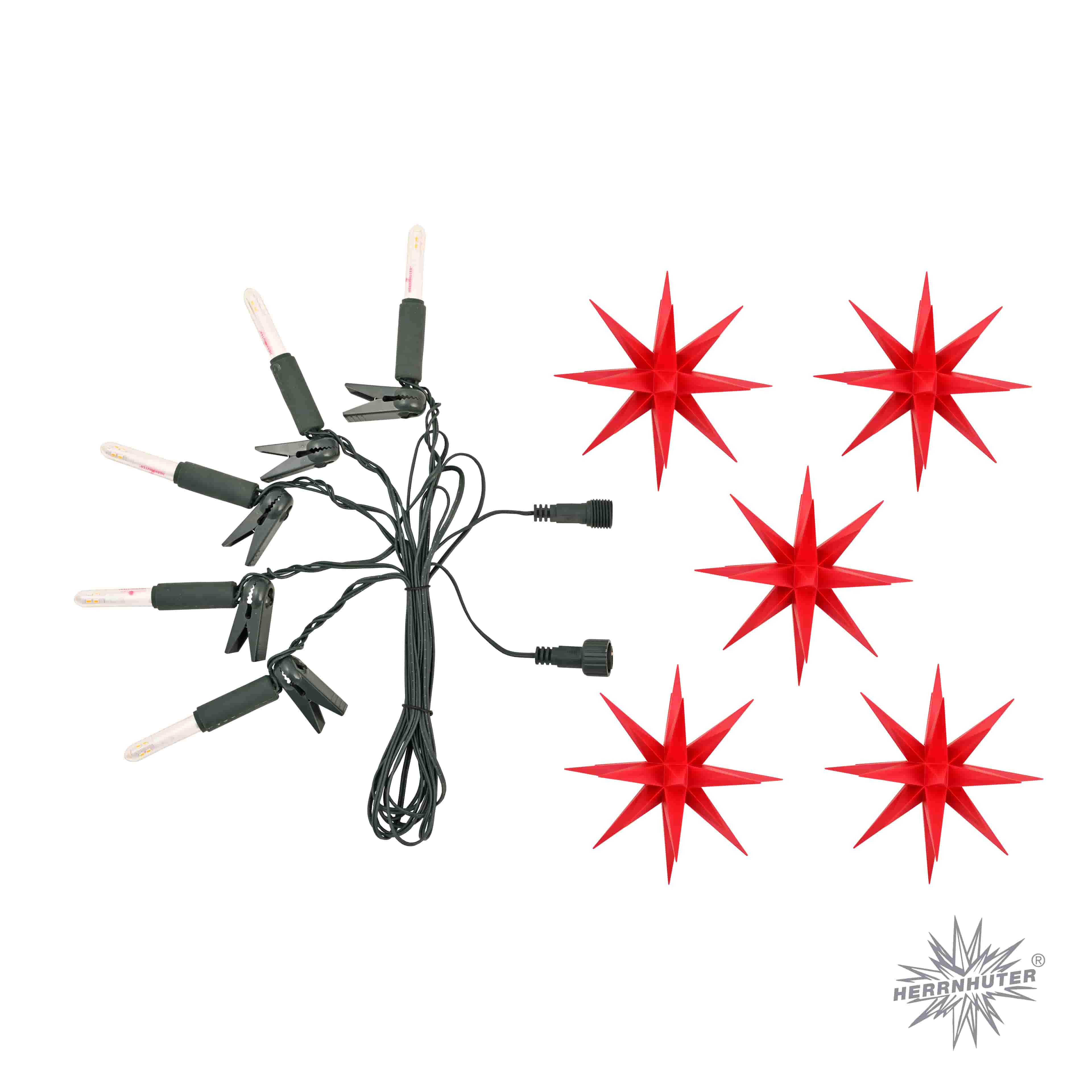 Kurzkette/Erweiterung für Original Herrnhuter Sternenkette ø ca. 13 cm rot (A1s)