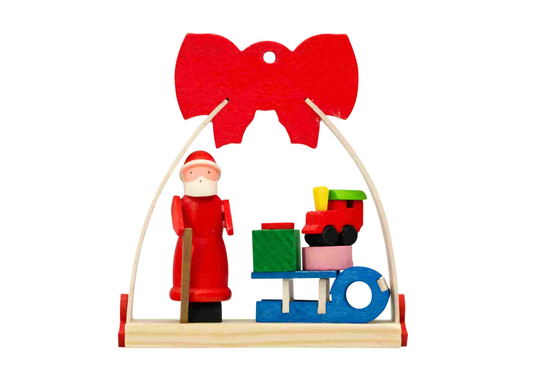 Schleife mit Schlitten als Baumschmuck