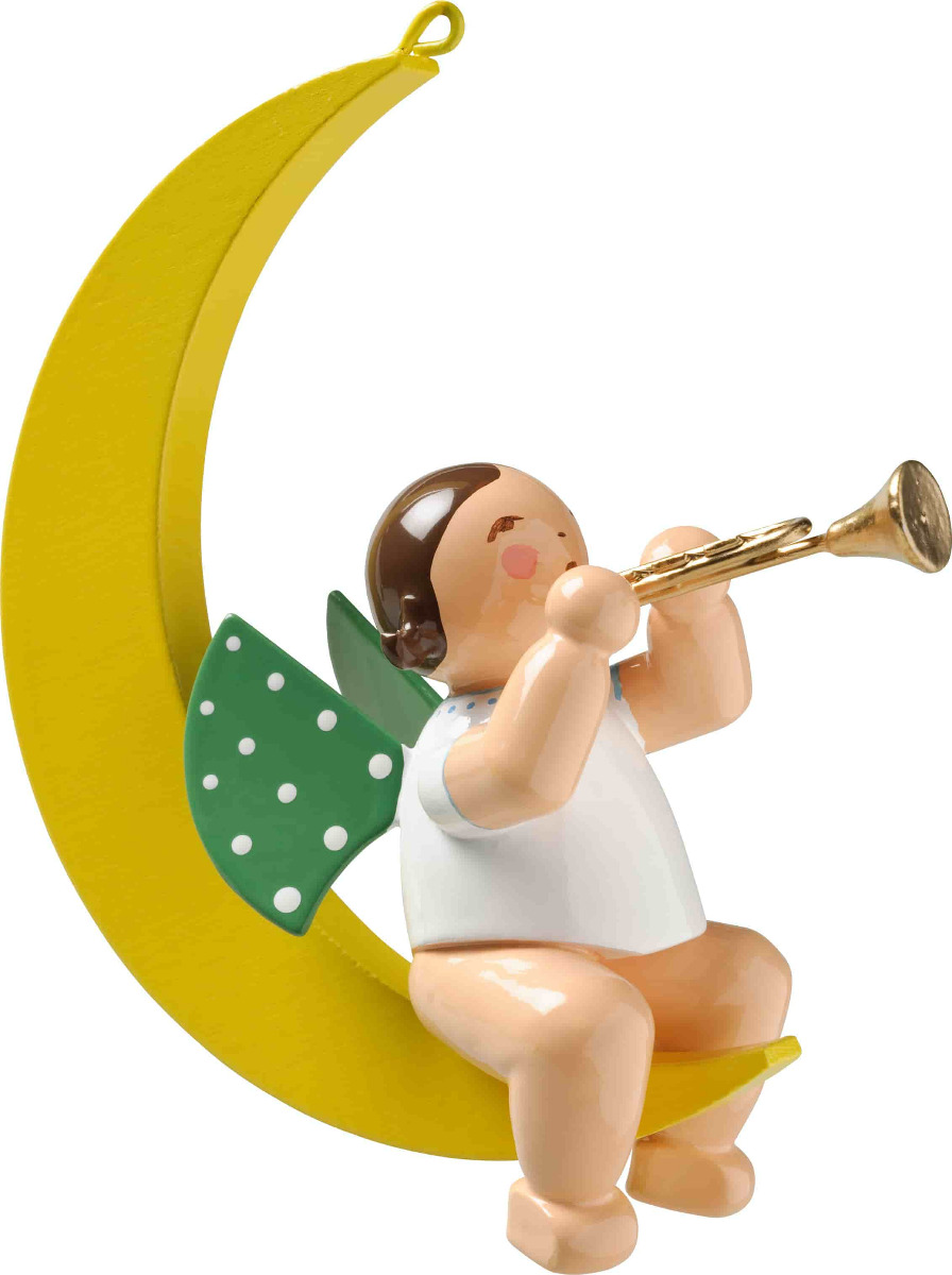 Engel mit Trompete im Mond