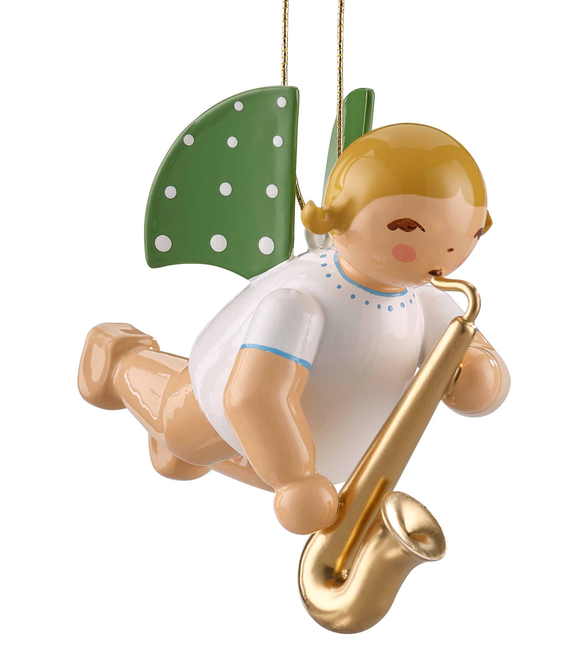 Engel mit Saxofon, schwebend