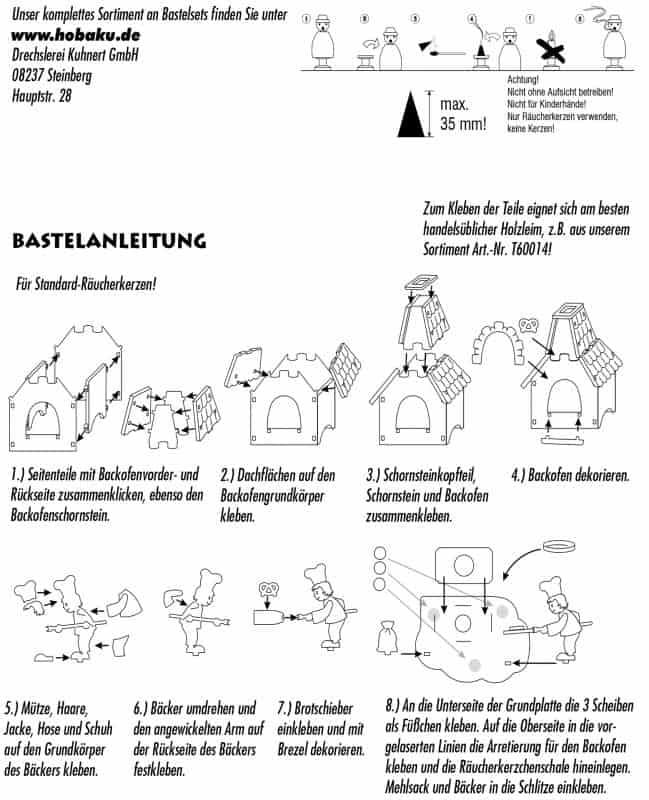 Bastelset Räucherkerzenbackofen