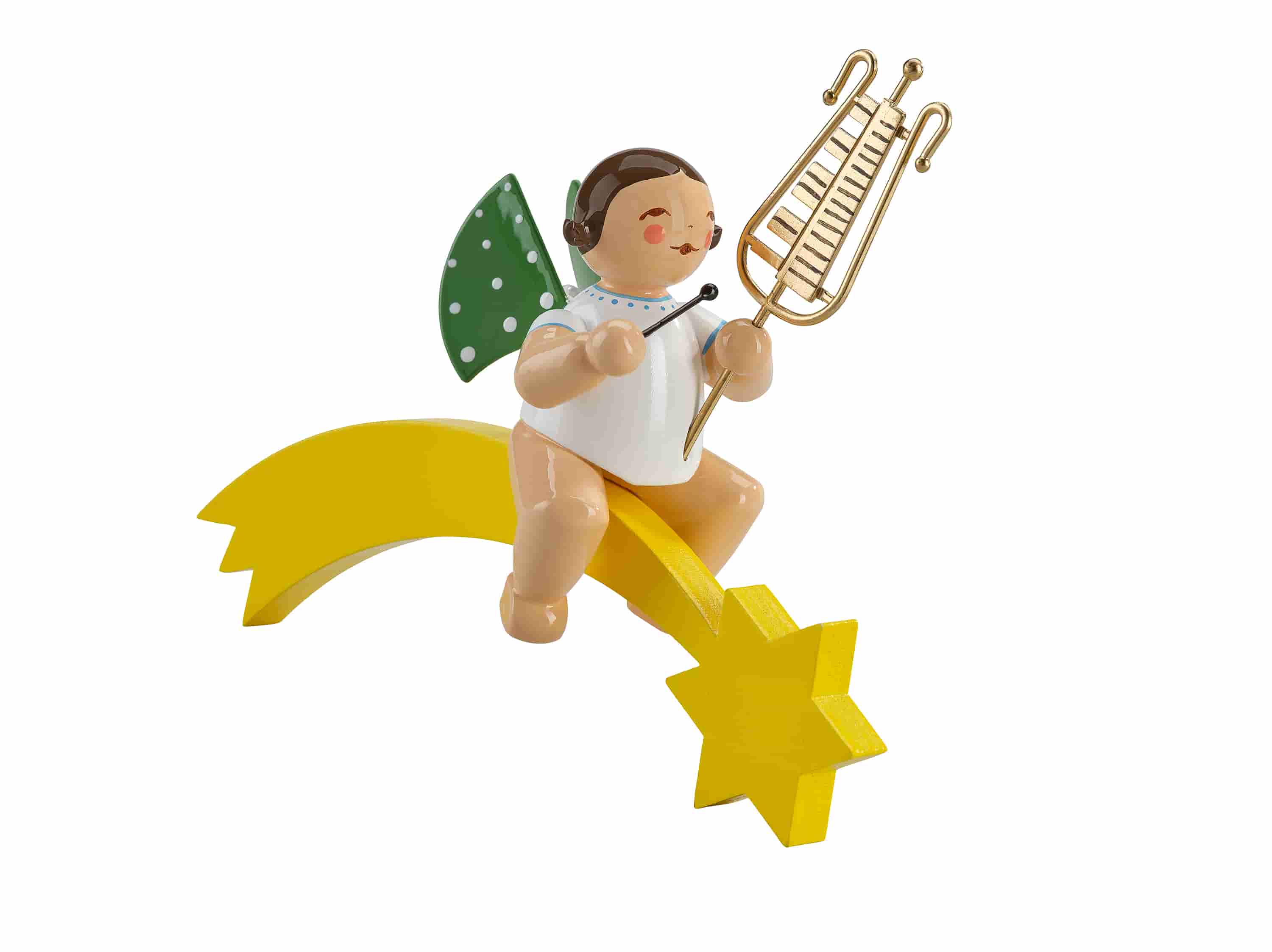 Engel mit Glockenspiel auf Komet