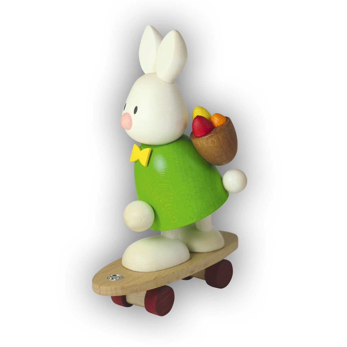 Kaninchen Max auf Skateboard
