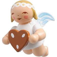 Schwebeengel klein mit Lebkuchenherz