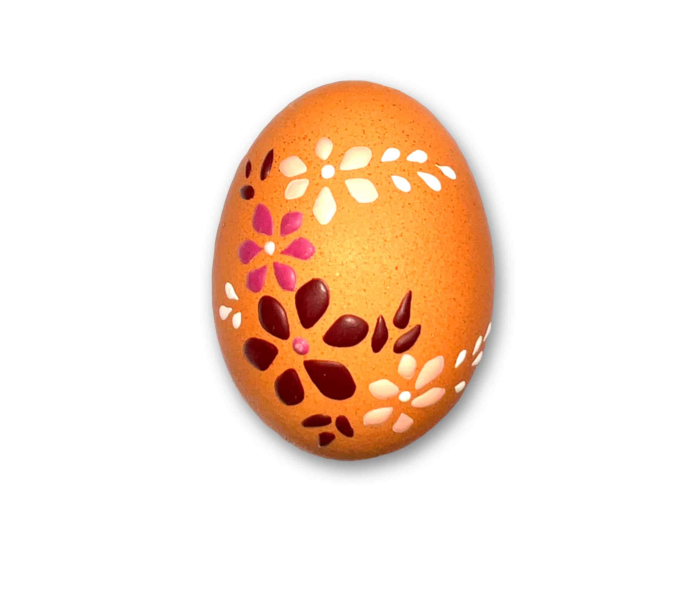 Osterei - Bossiertechnik braun - weinrot, lila, rosa, weiß