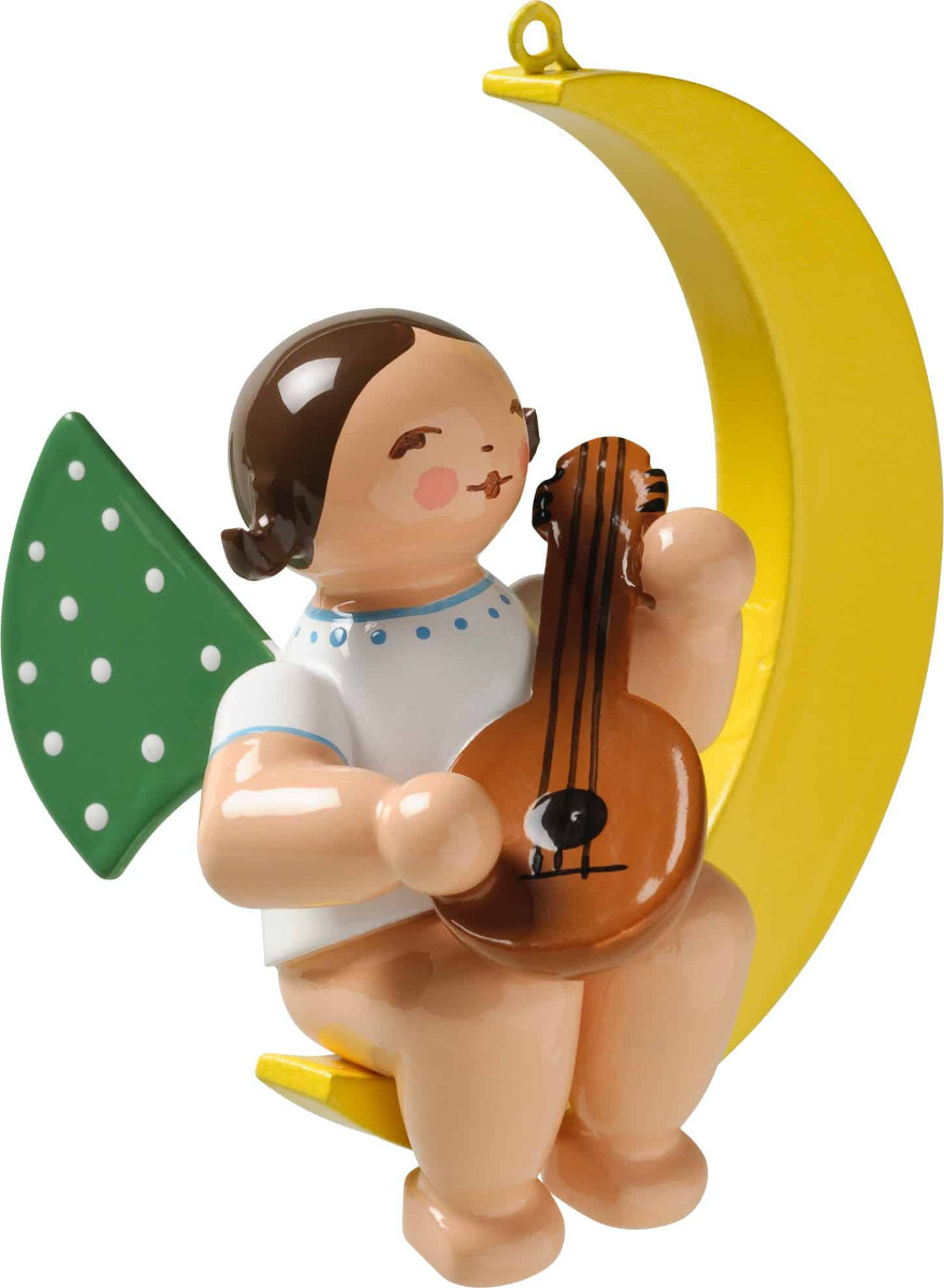 Engel mit Mandoline im Mond