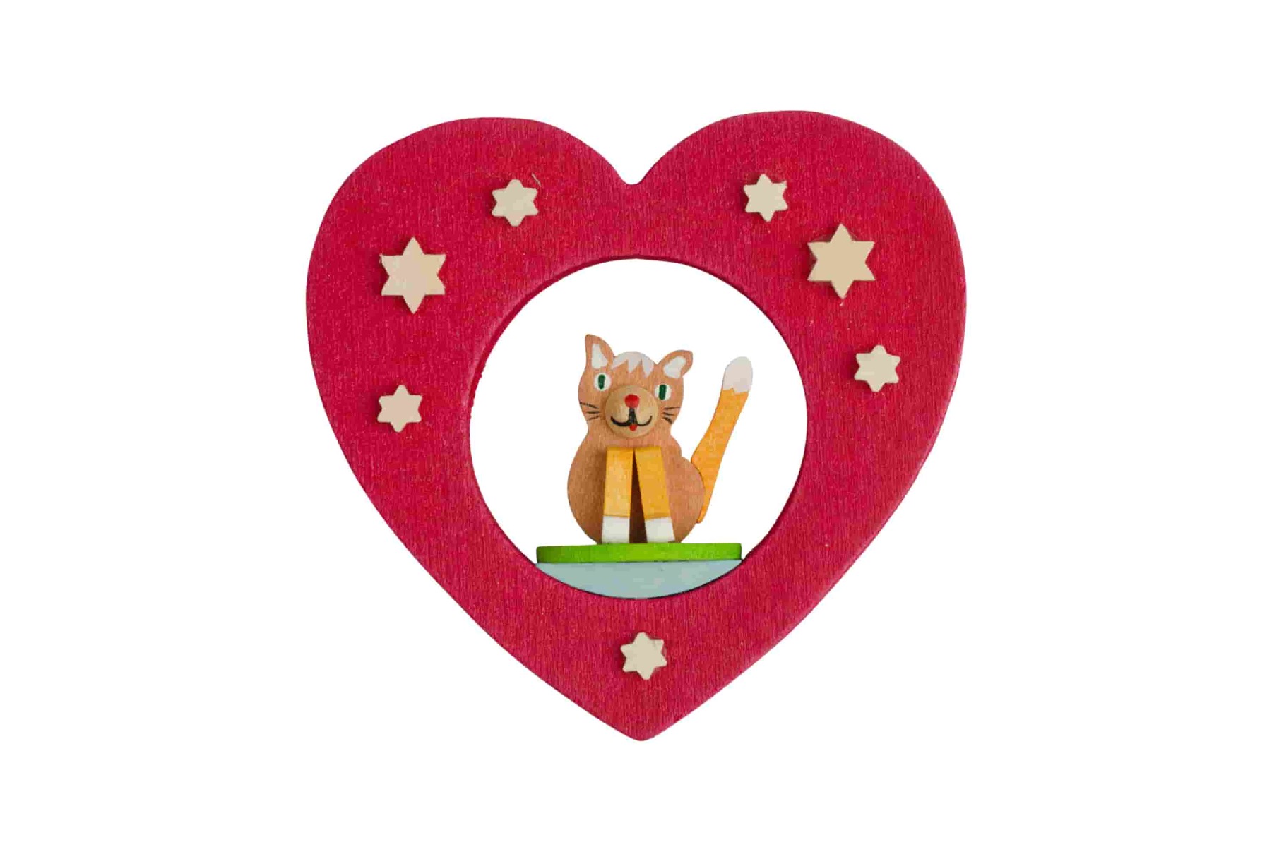 Herz mit Katze als Baumschmuck