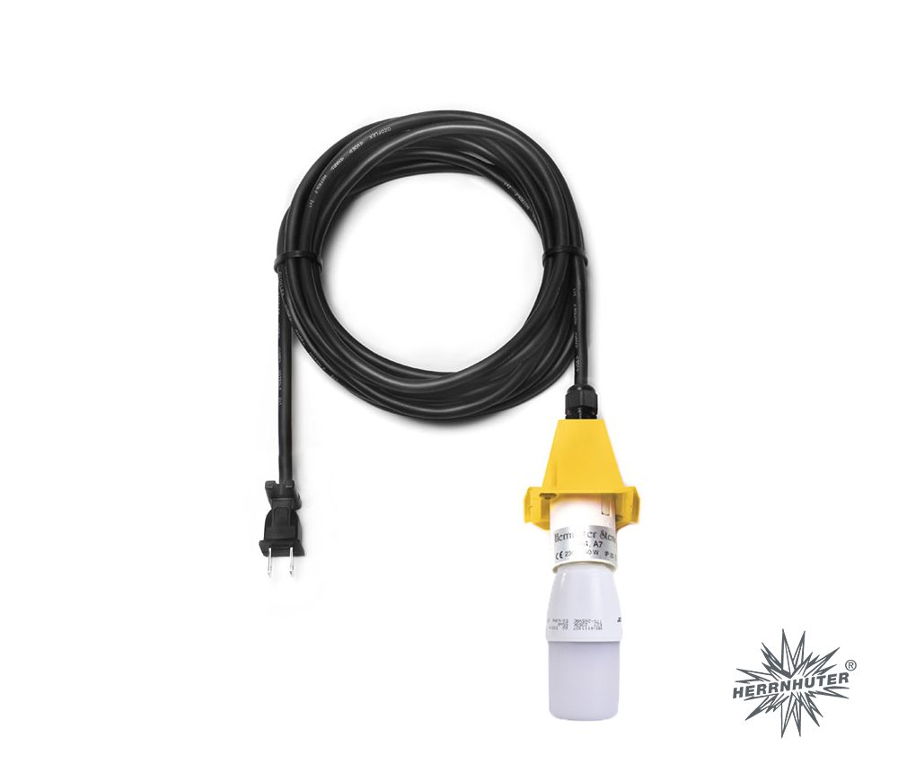 AUSLAND - 5 m Kabel für gelbe Herrnhuter Sterne aus Kunststoff (A4/A7) inkl. LED