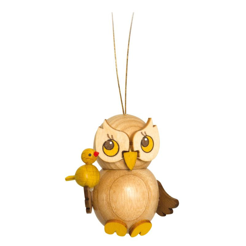 Baumbehang Eulenkind mit Vogel