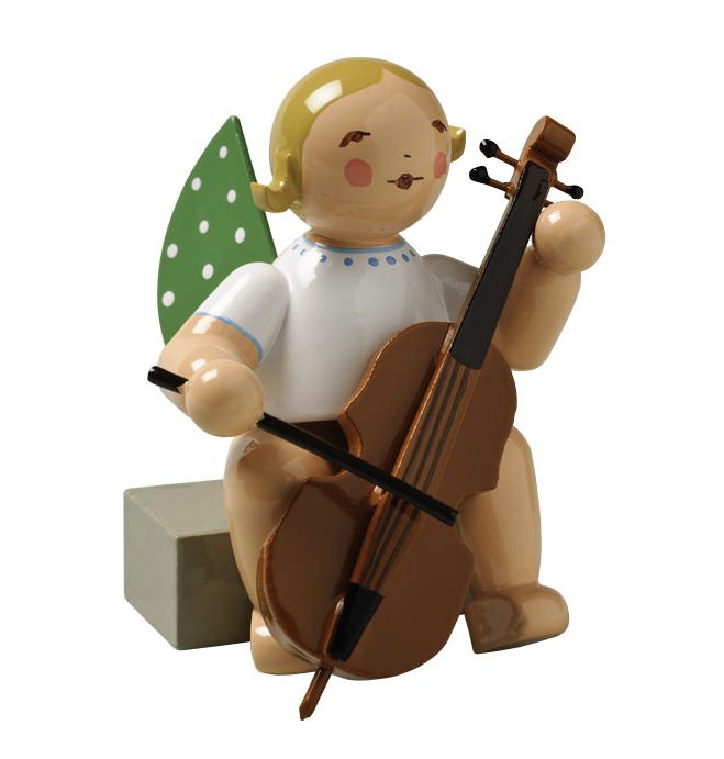 Engel mit Violoncello sitzend