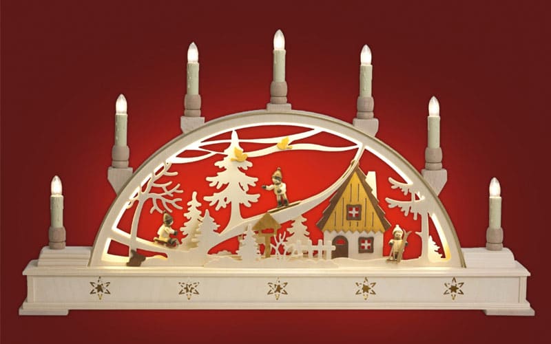 Schwibbogen Wintersportler