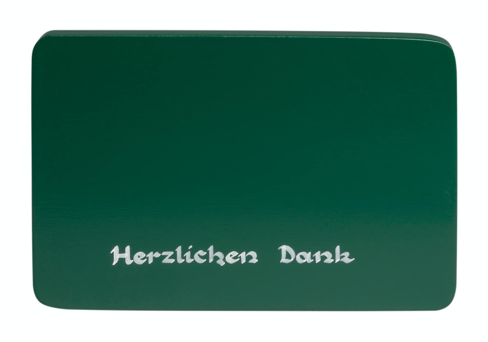 Beschriftete Sockelplatte, grün, "Herzlichen Dank"