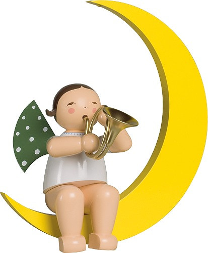 Engel mit Waldhorn, im Mond, groß