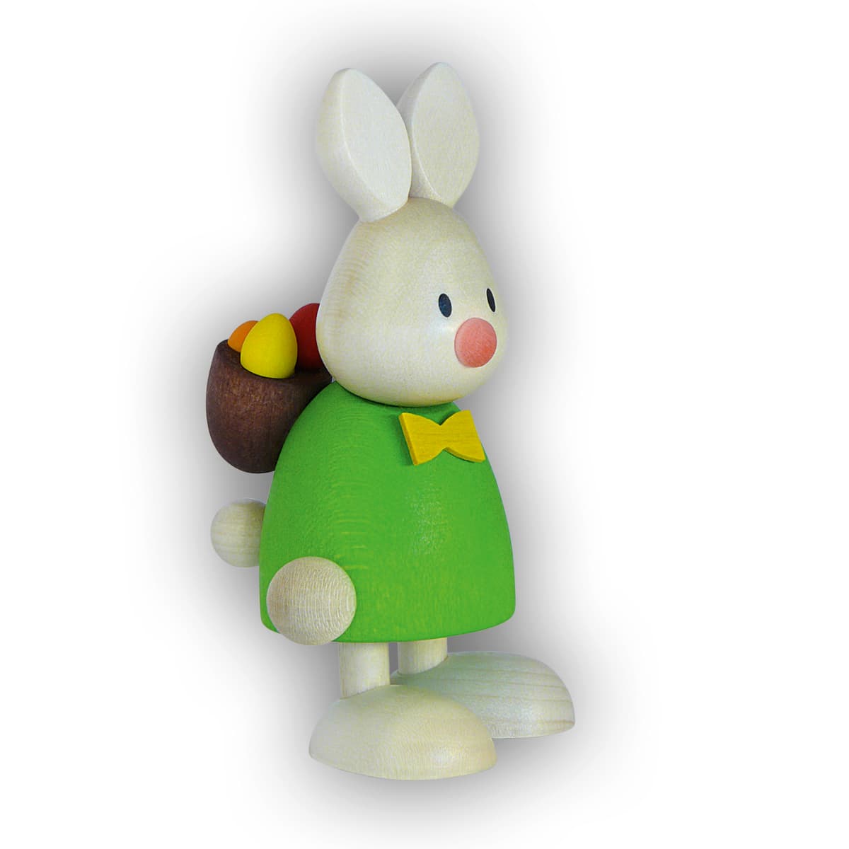 Kaninchen Max mit Rucksack und Eiern