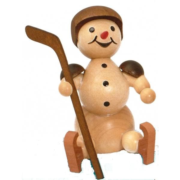 Schneemann Eishockeyspieler Auswechsler mit Helm