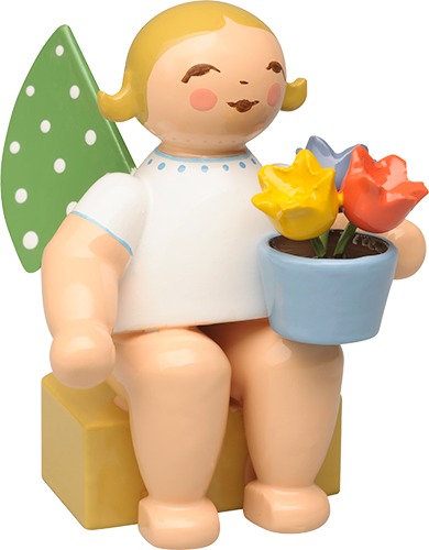 Kalenderfigur 2027, Engel mit Blumentopf