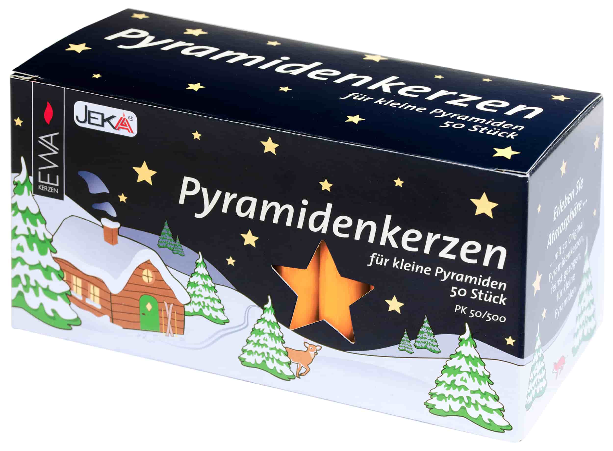 Pyramidenkerzen EWA 50 Stück 14x74mm natur