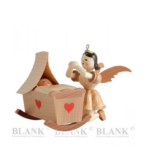 Blank - Kurzrockengel natur kniend mit Wiege