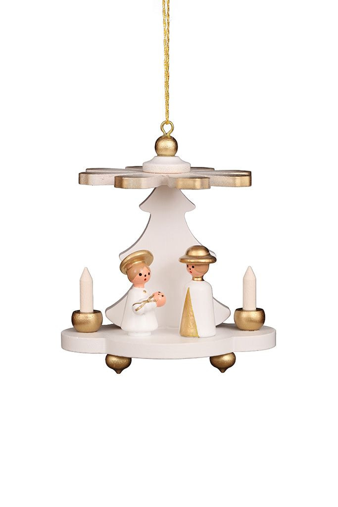 Baumbehang Pyramide weiß mit Heiliger Familie