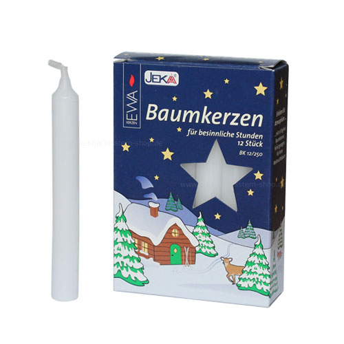 Baumkerzen EWA 12 Stück 15x125mm weiß