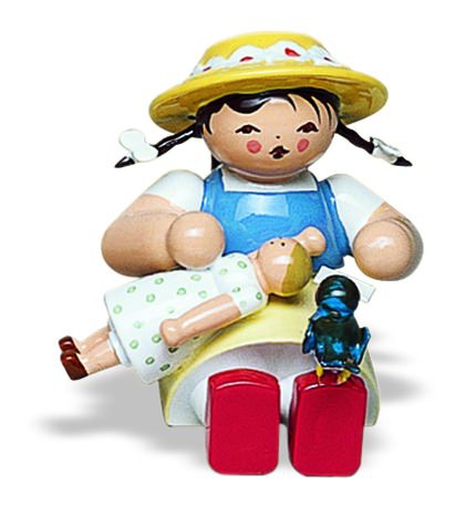 Mädchen mit Vogel auf Fuß