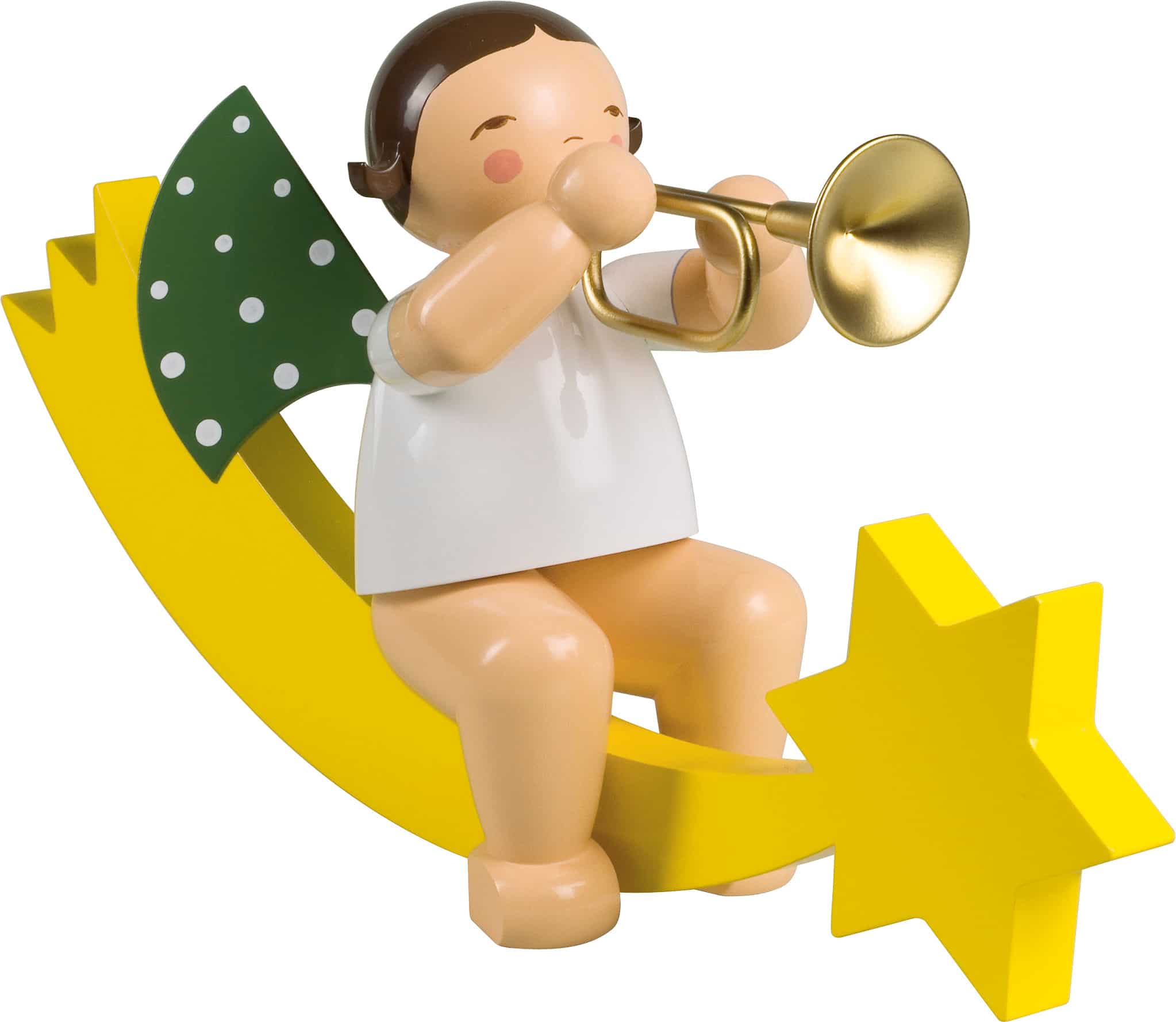 Engel mit Trompete, auf Schweif, groß