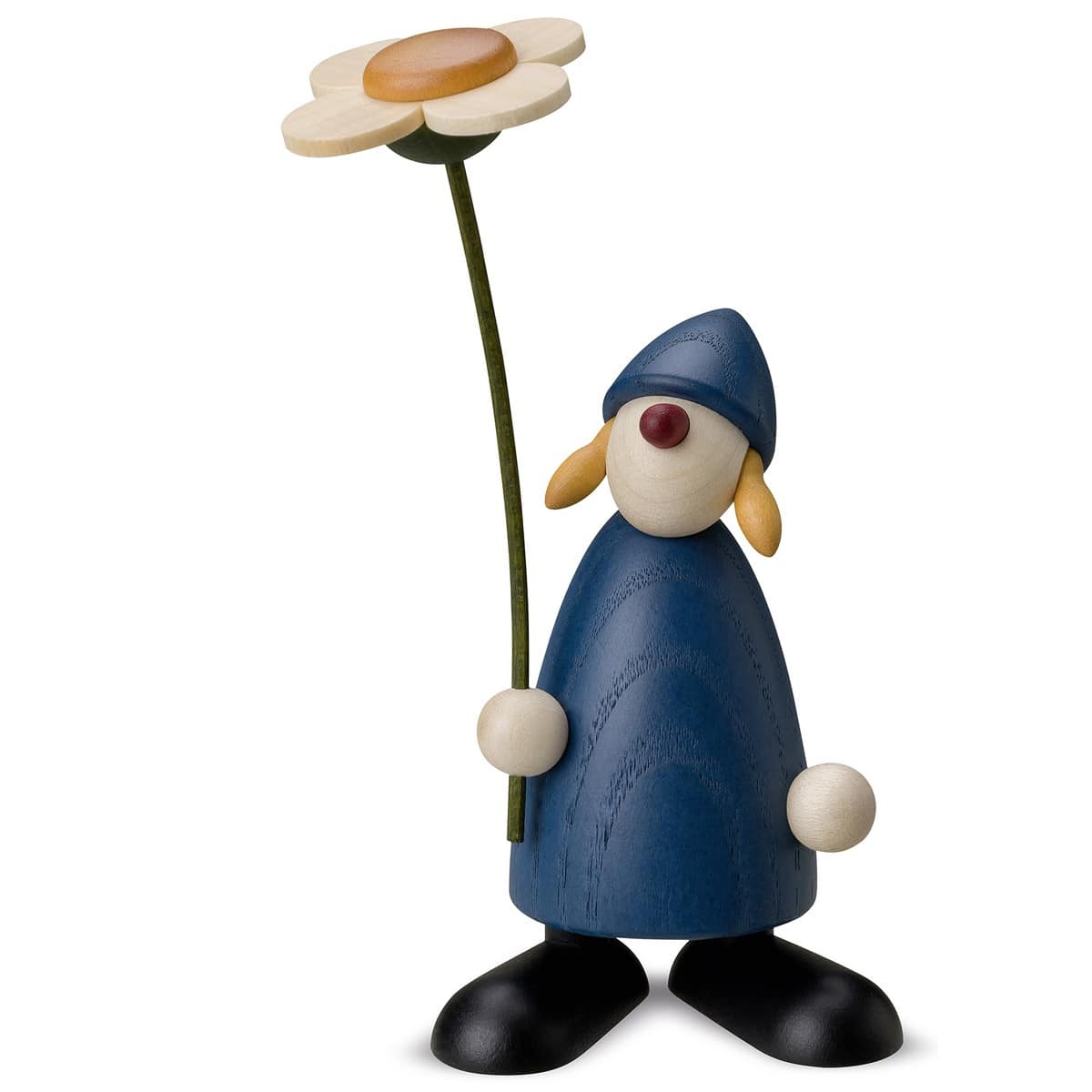 Susi mit Blume stehend blau