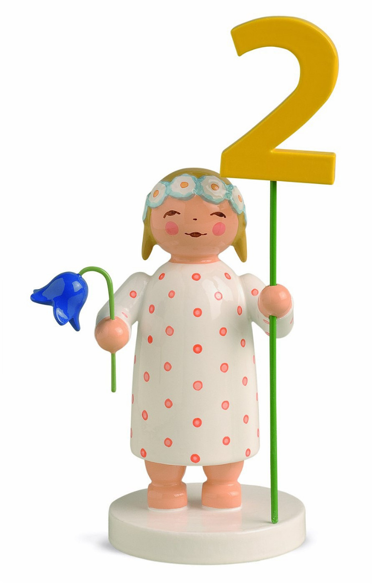 Mädchen mit Zahlensatz Kleid rot gepunktet