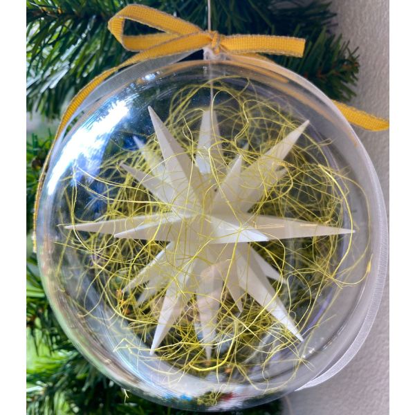 Original Herrnhuter Stern in Kugel - weiß