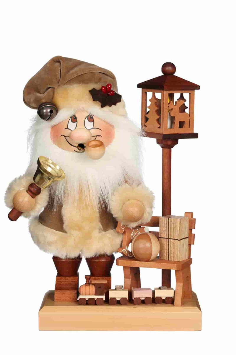 Räuchermann Wichtel Weihnachtsmann mit Bank