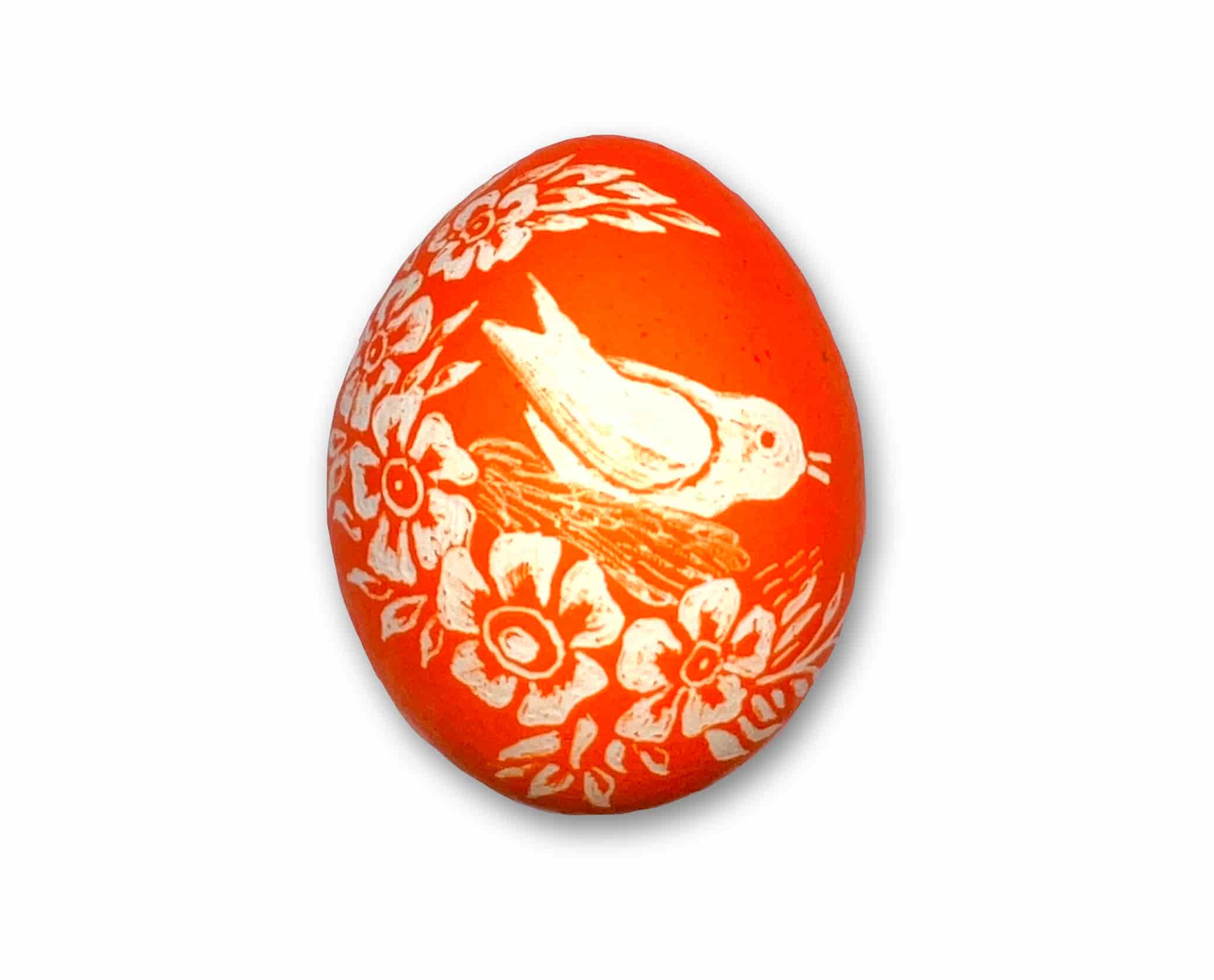 Osterei - Kratztechnik orange