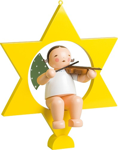 Engel mit Geige, im Stern, groß