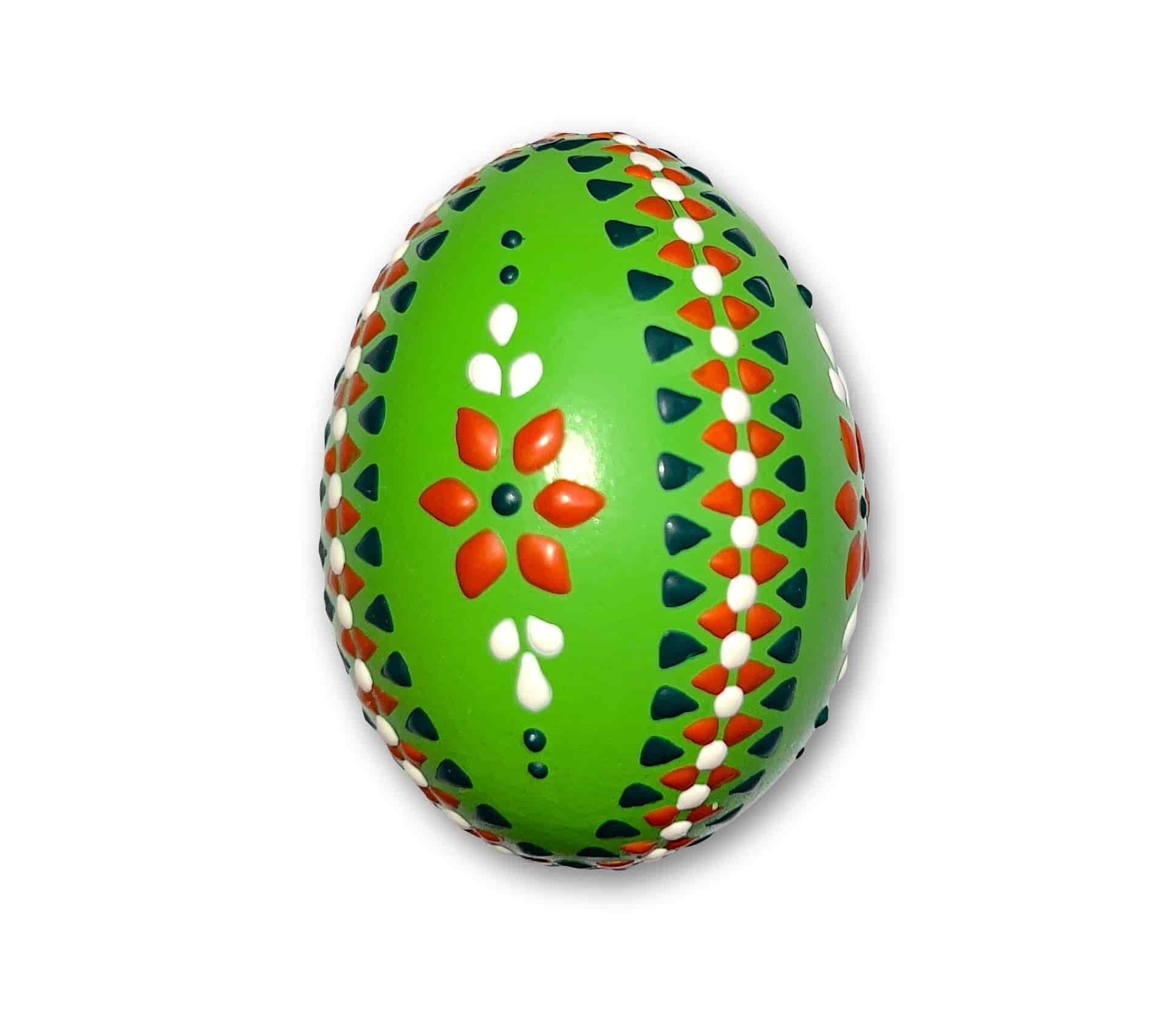 Osterei - Bossiertechnik grün - weiß, grün, orange 2