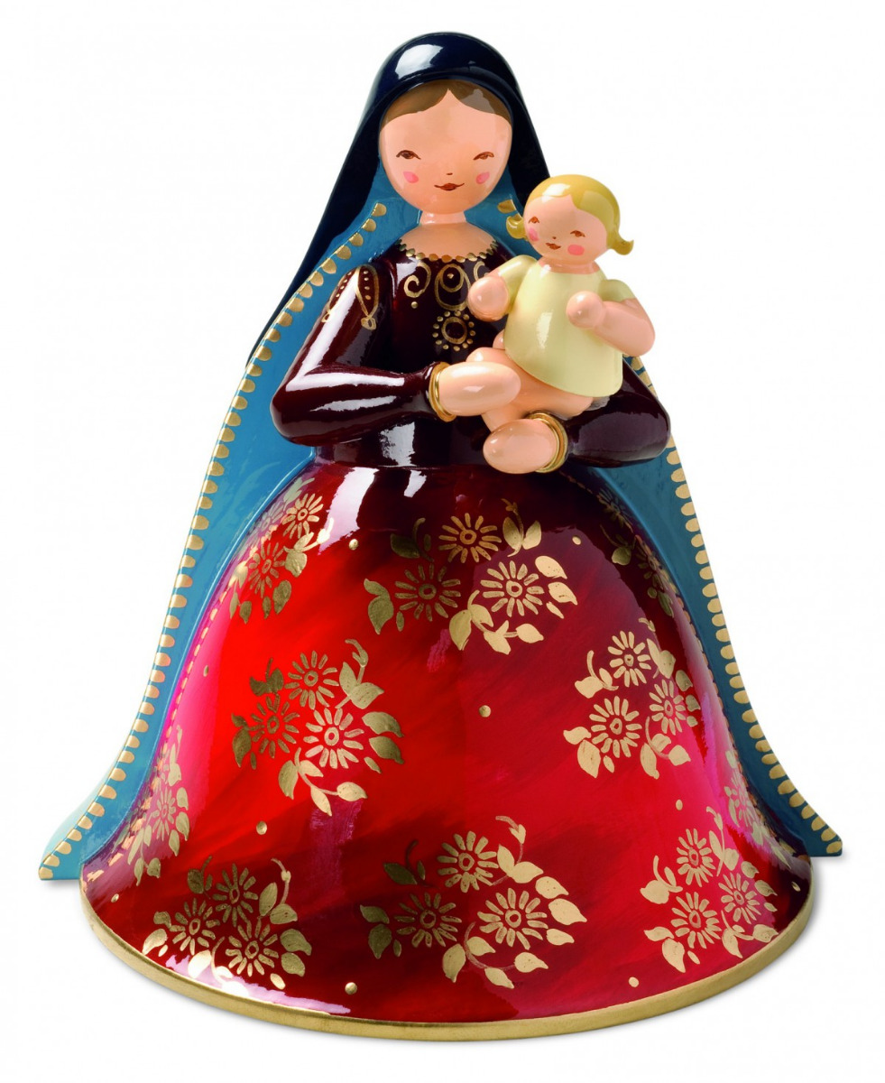 Madonna mit Christkind reich bemalt
